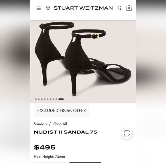 Stuart Weitzman NUDIST II SANDAL 75 in suede leather size 7.5 - Picture 6 of 12